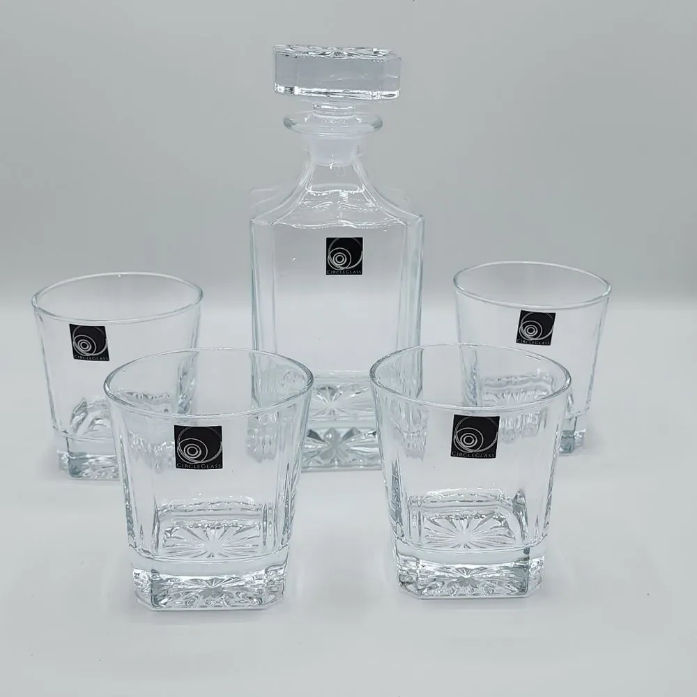 Circleware Royal Whiskey‎ Decanter Set of 5pc 26oz
